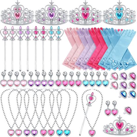 64 Pcs Princess Jewelry Toys for Girls, Princess Party Favors Dress up ...