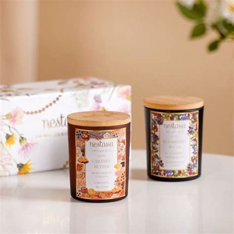 Caramel & Woodberry Scented Candles Jars Set Of 2 Online - Premium ...