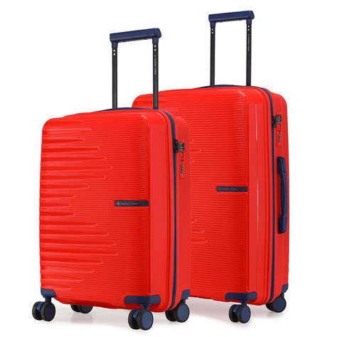 Buy Nasher Miles Red Textured Trolley Bag (Pack of 2) (S-M) Online