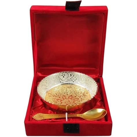 NOBILITY Gold and Silver Plated Bowl Spoon Set for Diwali India | Ubuy