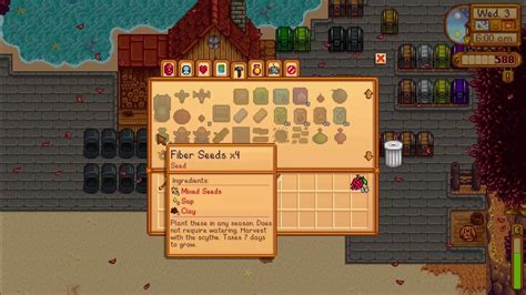 How to learn Fiber Seeds recipe - Stardew Valley 1.5 - YouTube