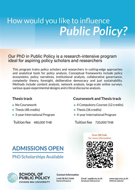 PhD Admission 2024 intake! - School of Public Policy, Chiang Mai University
