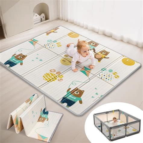 Amazon.com : Foldable Baby Play Mat, Reversible Waterproof Playmat for ...