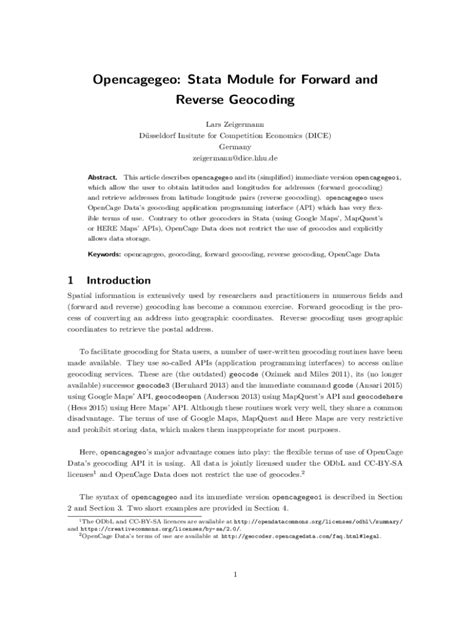 Fillable Online Stata module for forward and reverse geocoding using ...