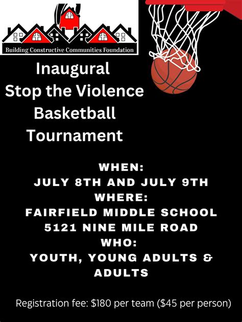 Inaugural Stop the Violence 3x3 Basketball Tournament, 5121 Nine Mile ...