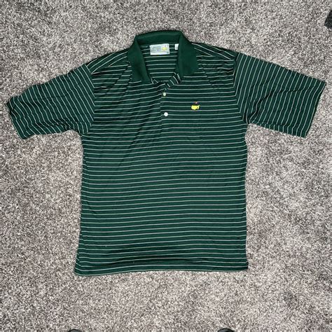 VTG Masters Shirt Men's XL Green Polo Striped Augusta National Golf ...