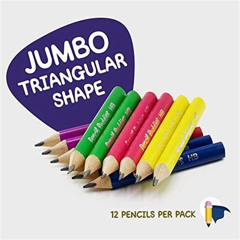 Buy Short Jumbo Pencils for Kids, Preschoolers, Kindergarten, Toddlers ...