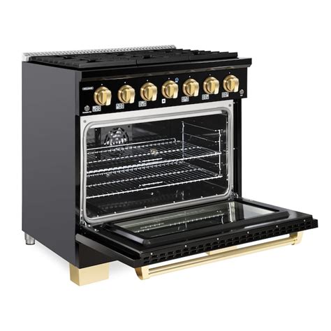 Hallman BOLD 36-in Freestanding Dual Fuel Range with NG Gas Stove ...