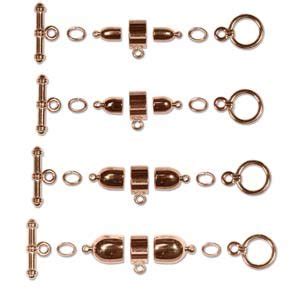 Kumihimo Bullet Copper Plate Toggle Clasp Bail Jump Rings Set 3-4-6-8mm ...