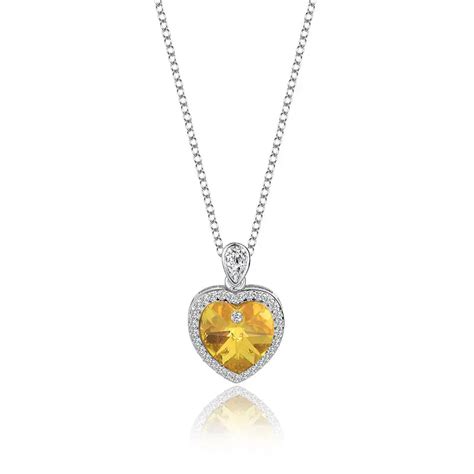 Gold Ocean of Heart Swarovski Crystal Silver Necklace – Mystic Flavia