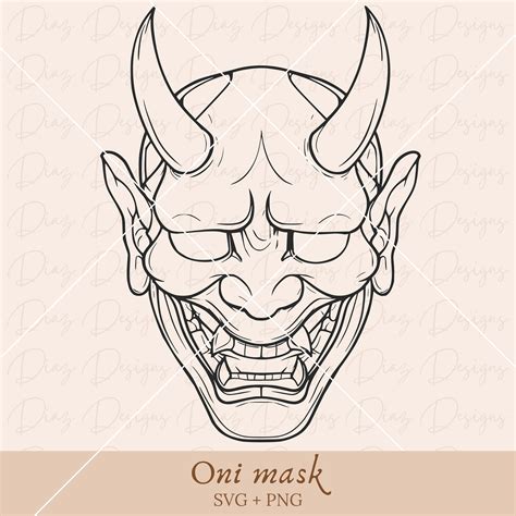 Oni Mask Svg, Japanese Mask Svg, Hannya Mask Svg, Oni Mask Design ...