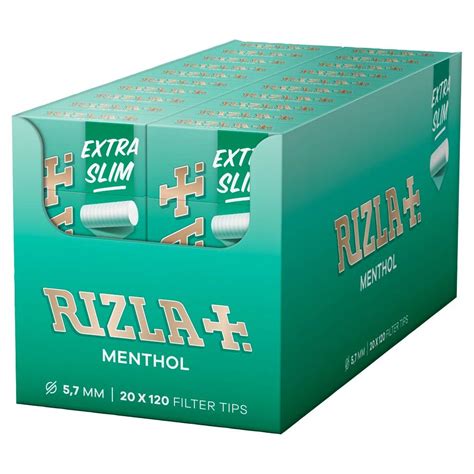Buy Rizla Menthol Extra Slim Tips 20 Packs - Full Box - 2400 Tips ...