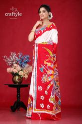 Goddess Design Masterpiece Hand Batik Pure Cotton Saree – Craftyle
