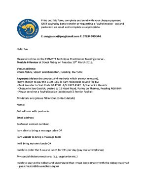 Fillable Online Print out this form, complete and send with your cheque ...