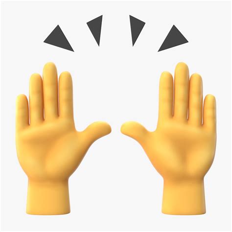 Raising Hands Emoji 3D Model $9 - .3ds .blend .c4d .fbx .max .ma .lxo ...