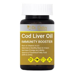 Dr Odin Cod Liver Oil Capsules With Vitamin A, Vitamin D & Promotes ...