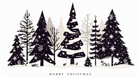 Merry christmas word with pine tree illustration | Premium AI-generated ...
