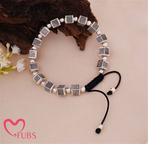 Handcrafted Oxidized Square Bracelet – FUBS