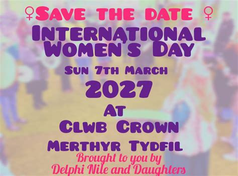 International Womens Day 2027, Clwb Crown, Merthyr Tydfil, 7 March 2027 ...