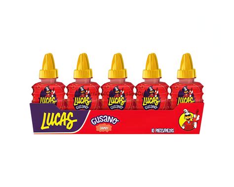 Lucas Gusano Chamoy Liquid Candy (10 Count) - Bulk Mexican Candy ...