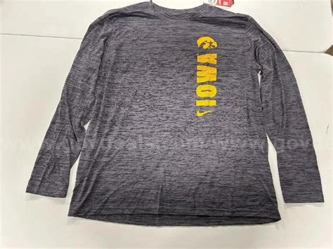 Lot of 4 Nike "University of Iowa" Dark Gray long sleeve shirts. Size ...
