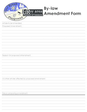 Fillable Online By-law amendment form C of C Fax Email Print - pdfFiller