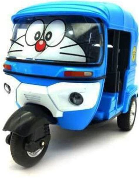 VISHAL Cartoon Theme Friction Powered Wheels Doraemon Auto Rickshaw Toy ...