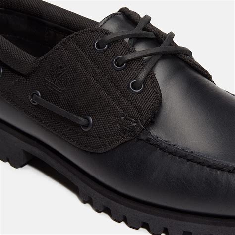 Timberland® Authentic Handsewn 3-Eye Boat Shoe for Men in Black
