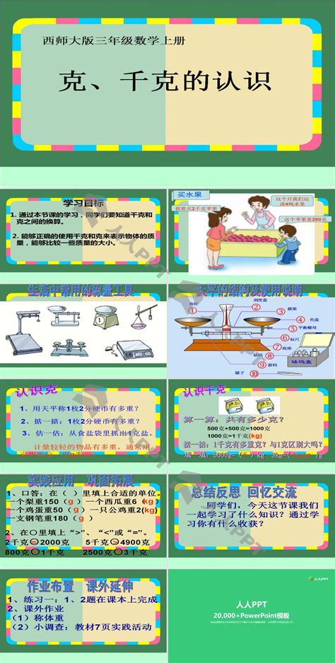 《克、千克的认识》克千克吨的认识PPT课件3-PPT课件下载-人人PPT