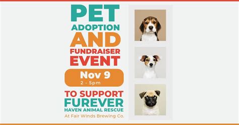 Pet Adoption & Fundraiser Event, Fair Winds Brewing Company, Newington ...