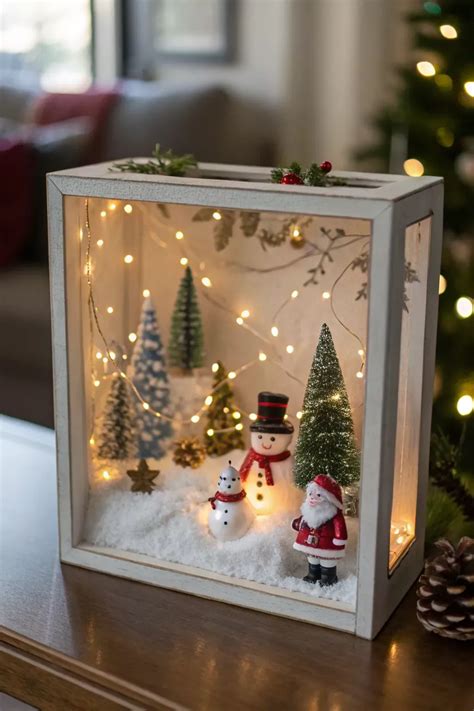 17+ Creative Lighted Christmas Shadow Box Ideas | Christmas shadow ...