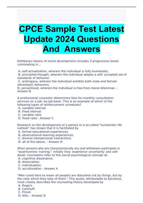 CPCE Sample Test Latest Update 2024 Questions And Answers - CPCE ...