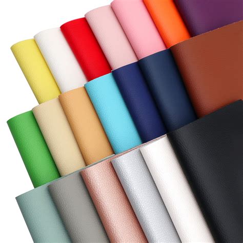 Buy ZAIONE Solid Faux Leather Sheets: Grain Colors Leather 20Pcs 8x6 ...