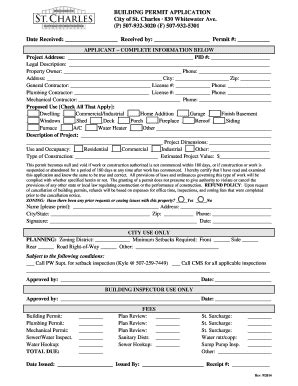 Fillable Online stcharlesmn BUILDING PERMIT PROCESS Revised 1-24-15 Fax ...
