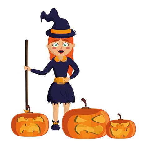 Kinder- und Halloween-Cartoons | Premium Vektor