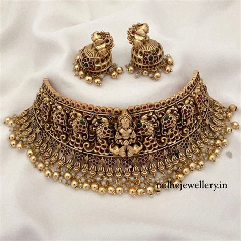 Lakshmi Necklace/temple jewelry/Antique gold necklace/South Indian Nec ...