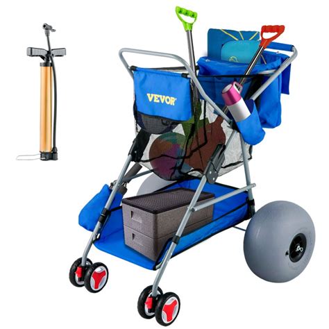 Carrello Pieghevole A Mano Per Spiaggia E Campeggio - Capacità 100 Kg, Ruote Grandi 8 Pollici, Manico Regolabile, Borsa 80.5x47x28 Cm