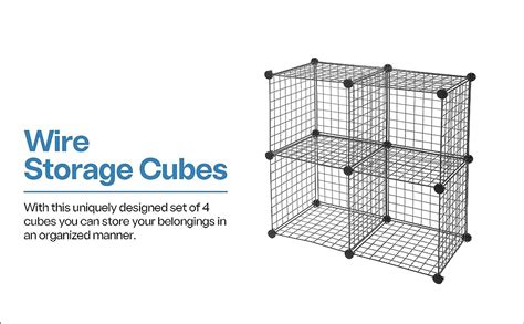 White Mulberry Plastic Wire Storage Cubes (Set of 4) Strong, Durable ...