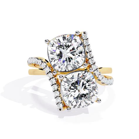 Double the Sparkle: Cushion Cut Diamond Bypass Ring – ONYA
