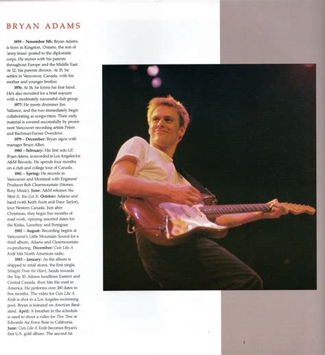 Bryan Adams Into The Fire Booklet