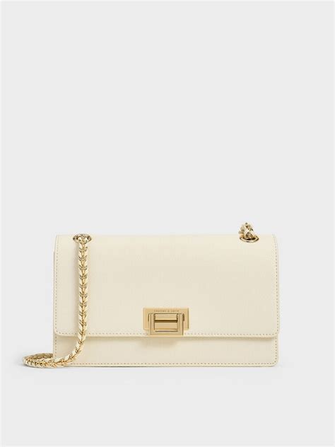 Cream Everline Braided-Strap Shoulder Bag - Cream - CHARLES & KEITH IN