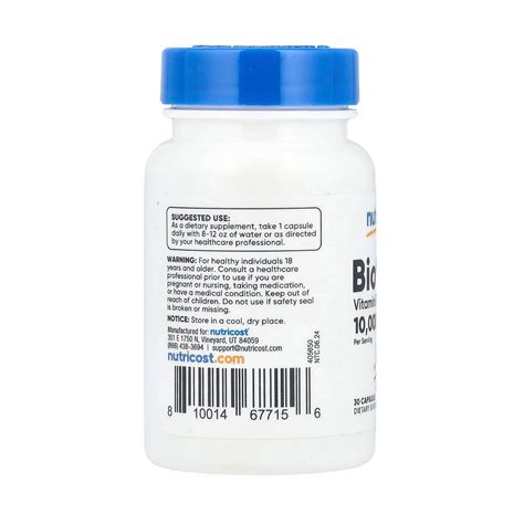 Biotin, 10,000 mcg, Nutricost, 30 capsules