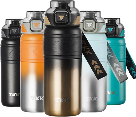 Amazon.com: TKK 24 oz Insulated Water Bottle with Straw, Leak Proof ...