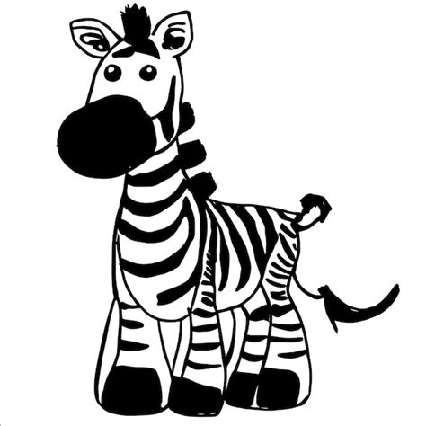 Schattige baby zebra hand getekende cartoon sticker pictogram concept ...