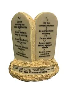 3 ARCHES USA The Ten Commandments Tabletop Decor Stone Replica Statue ...