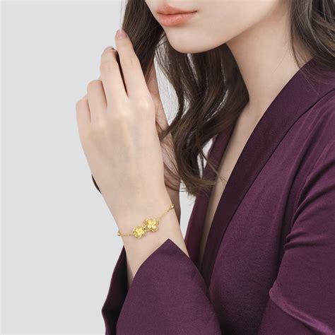 Chinese Wedding Collection - 'Floral' 999.9 Gold Bracelet | 94445B(18 ...