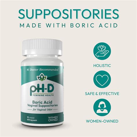 pH-D Feminine Health, Boric Acid Vaginal Suppositories for Women’s Health, 24 Count – Airgym