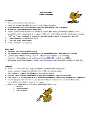 Fillable Online Mole Extra Credit Project Instructions Fax Email Print ...
