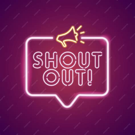 Premium Vector | Shout out neon light announcement poster template