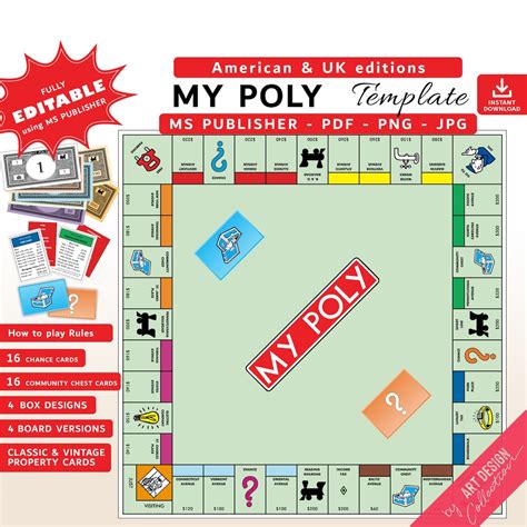 MONOPOLY Editable TEMPLATE • Custom Monopoly Template Game • Party ...